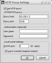 HTTP proxies Settings