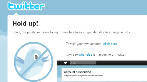 Twitter Accounts Suspended