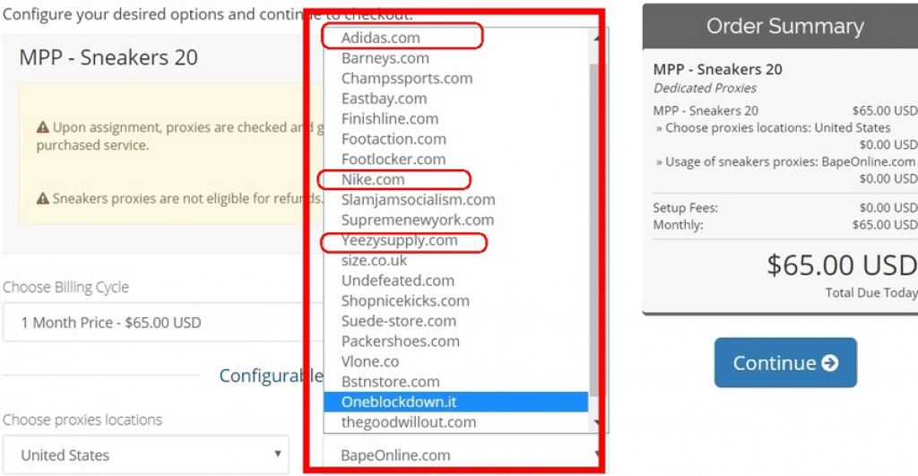buy sneaker proxies