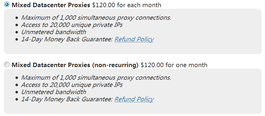 Mixed data center Rotating HTTPS Proxies