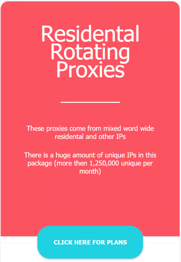 Residental IP rotating proxies