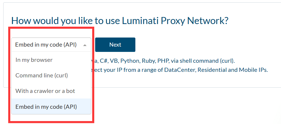 How would you like to use luminati Residential Proxy Networks