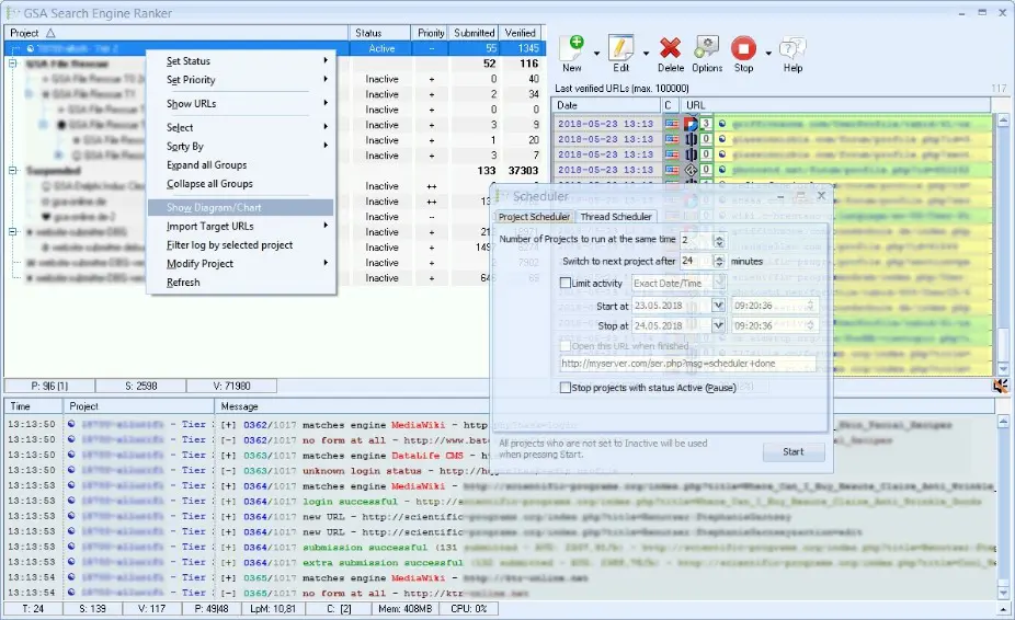 GSA Search Engine Ranker Advanced Scheduling Feature