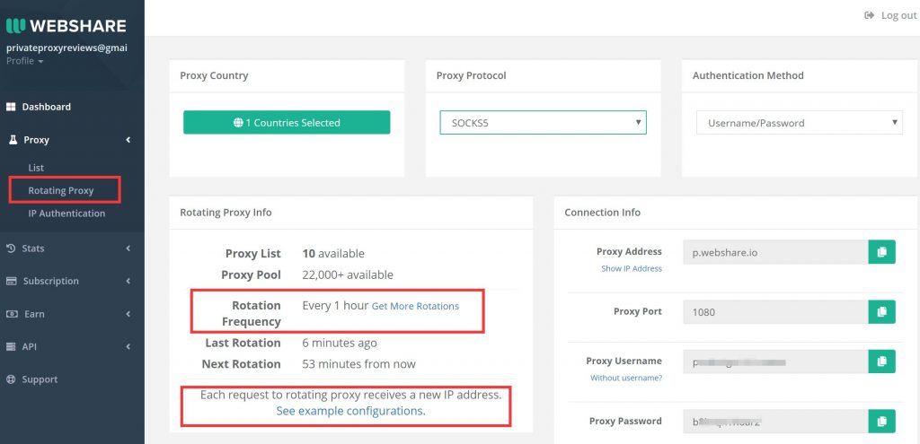 webshare rotating proxy