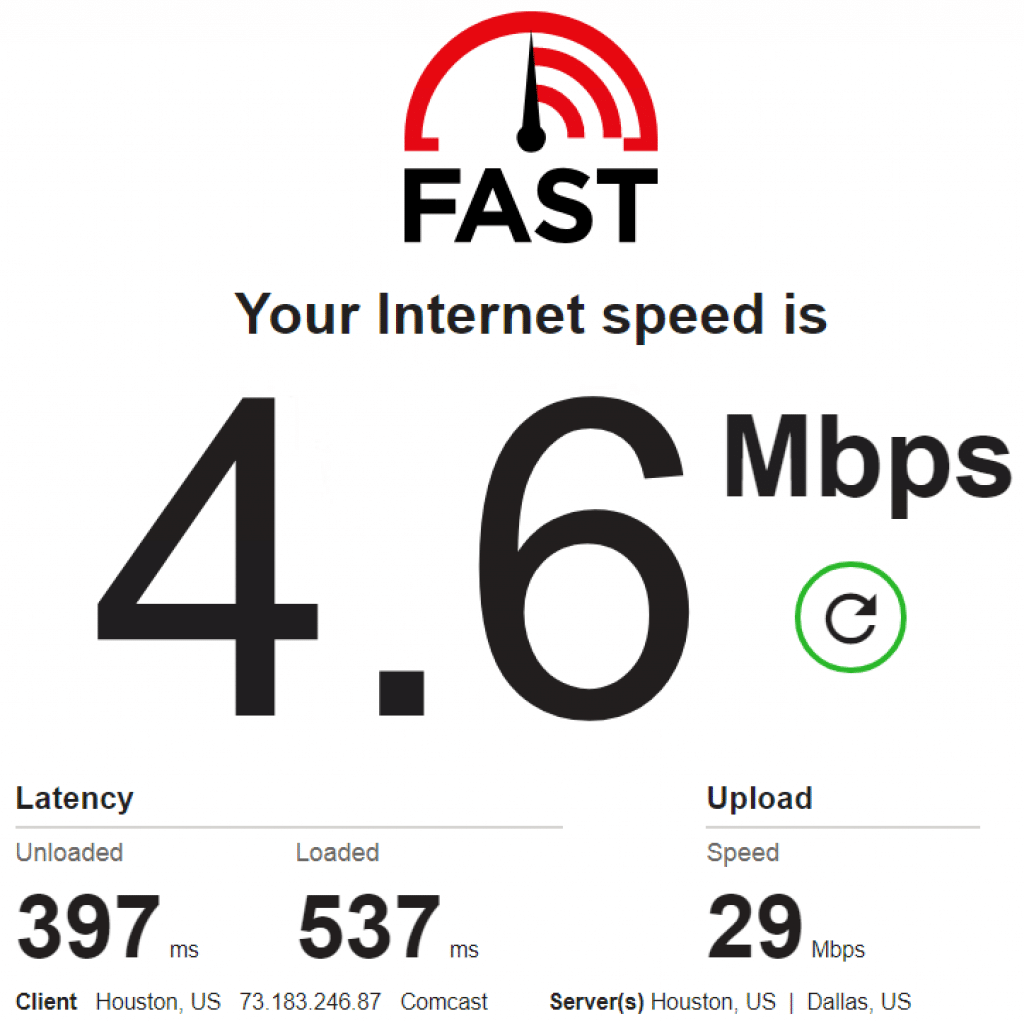 speed test for 73.183.246.87