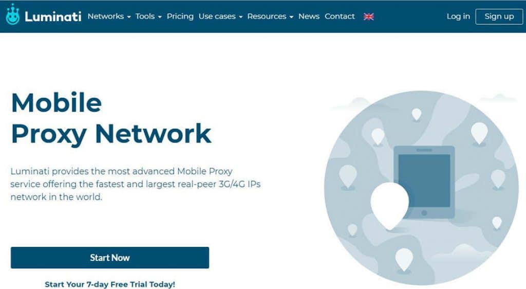 Luminnati mobile proxy network