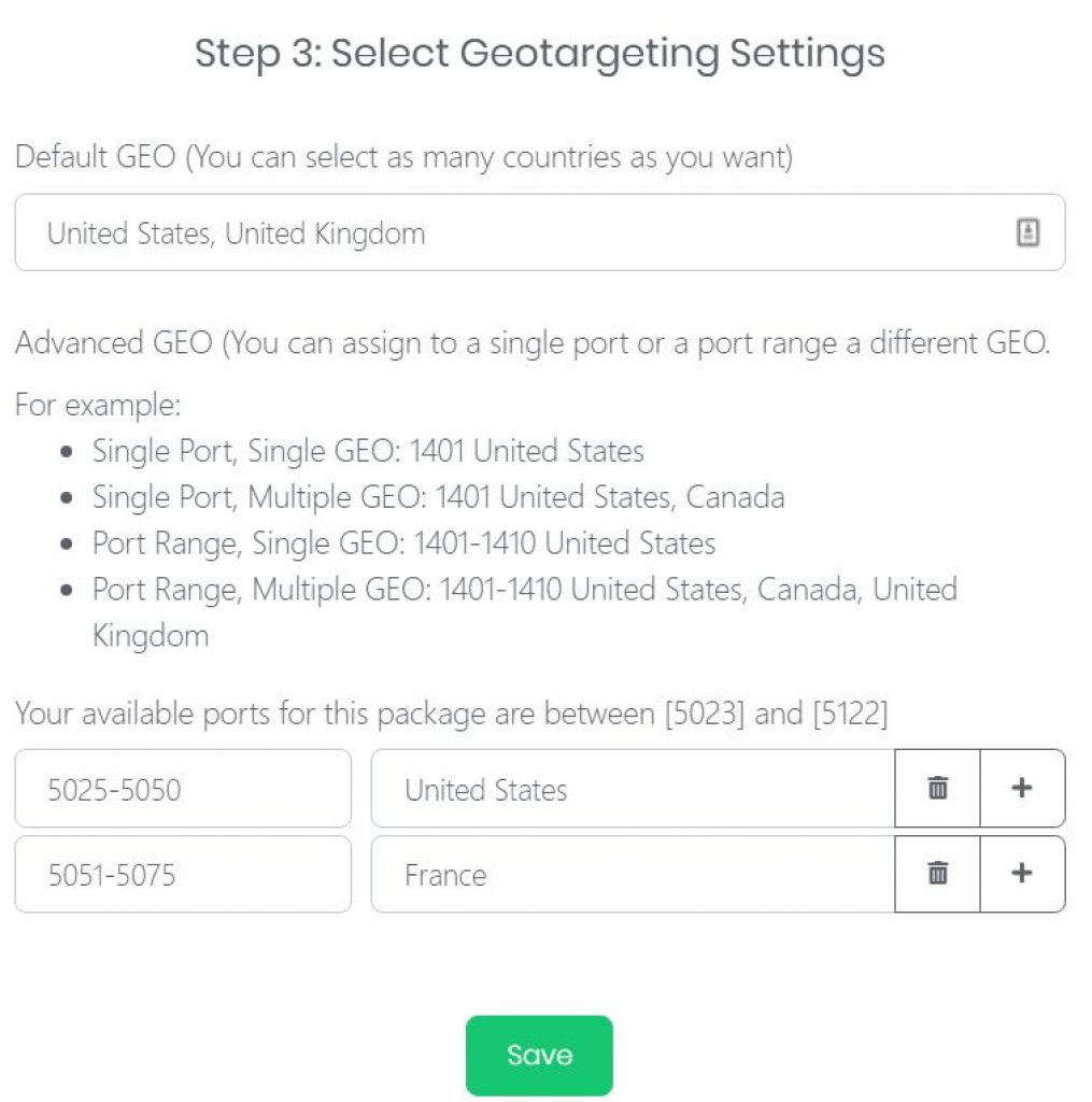 flipnode Geotargeting Settings