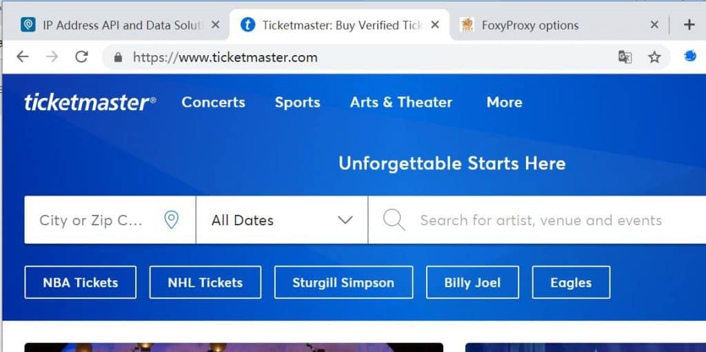 ticketmaster is working