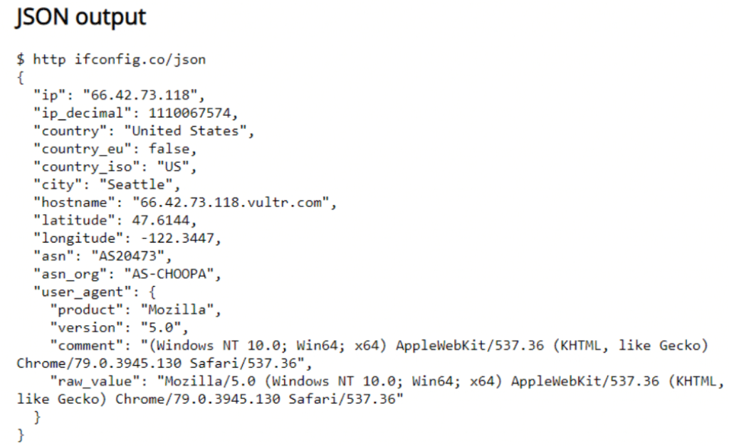 Confirmation from ifconfig.com same IP