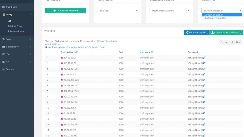 my webshare proxy list