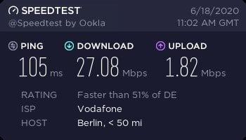 Residential Berlin speed test