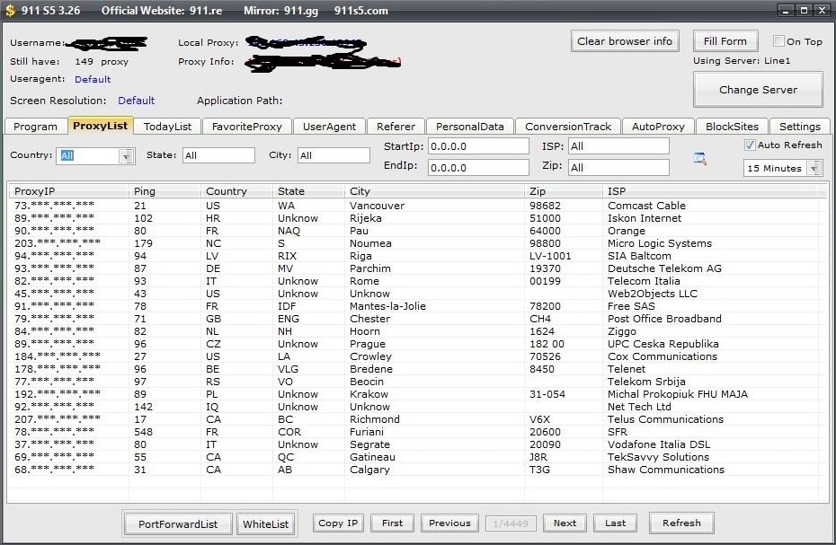 911 Proxy proxies solution