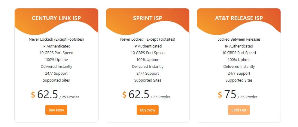 BartProxies ISP Proxy Plans