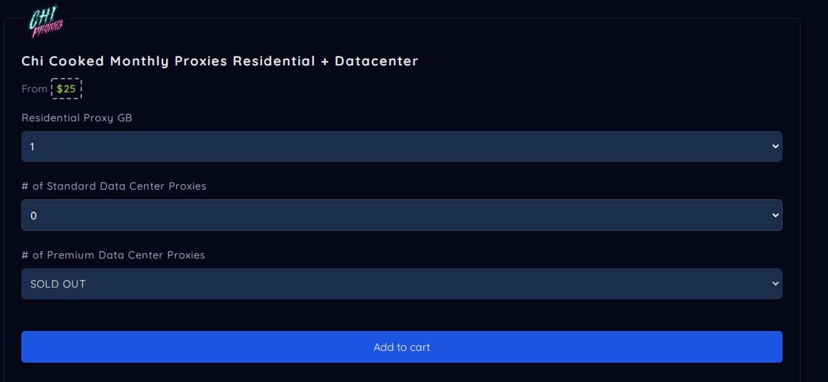 Chi Proxies Residential Proxy Plan