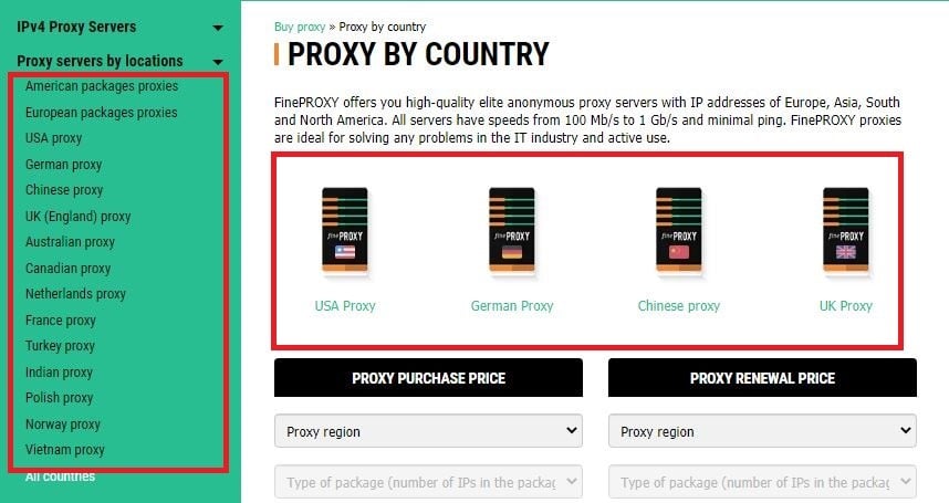 Fineproxy Server Locations
