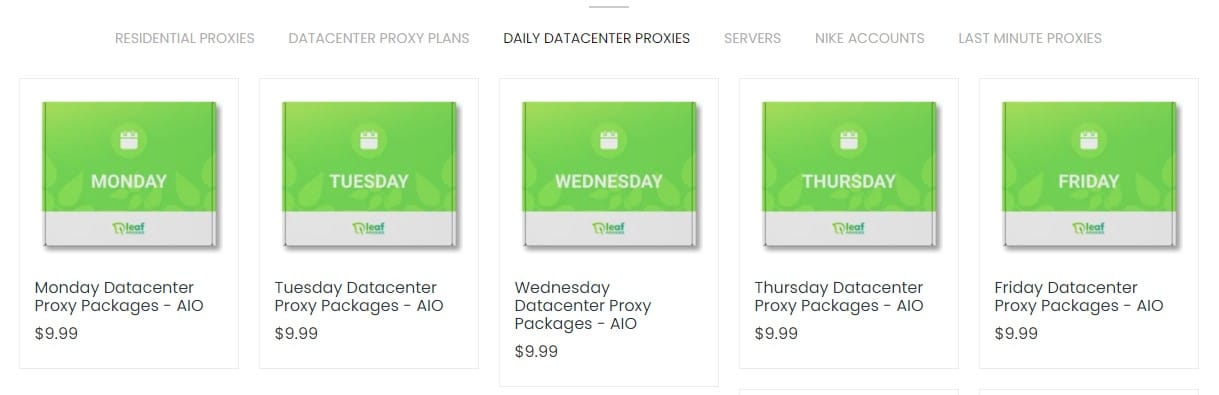 Leaf Proxies Datacenter Proxy Plans