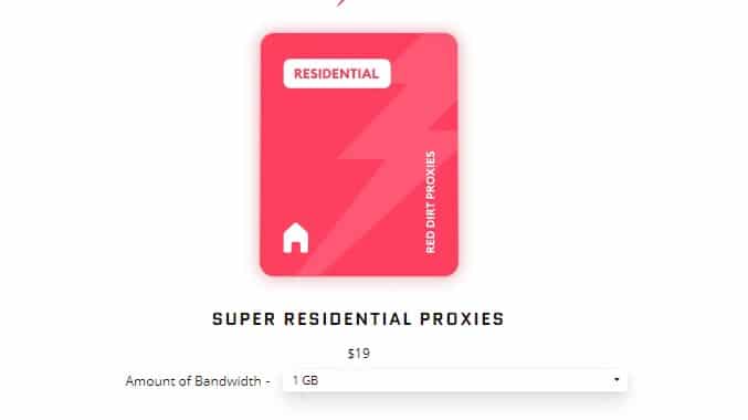 Reddirt Residential Proxy Plans