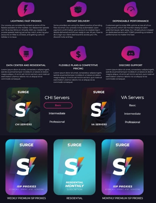 Surge Proxies features