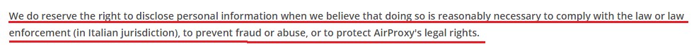 airproxy Privacy Concern