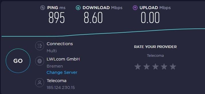 Hydraproxy speed test with proxy