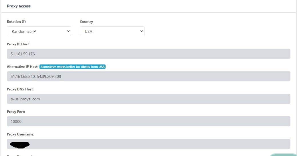 IPRoyal proxy access