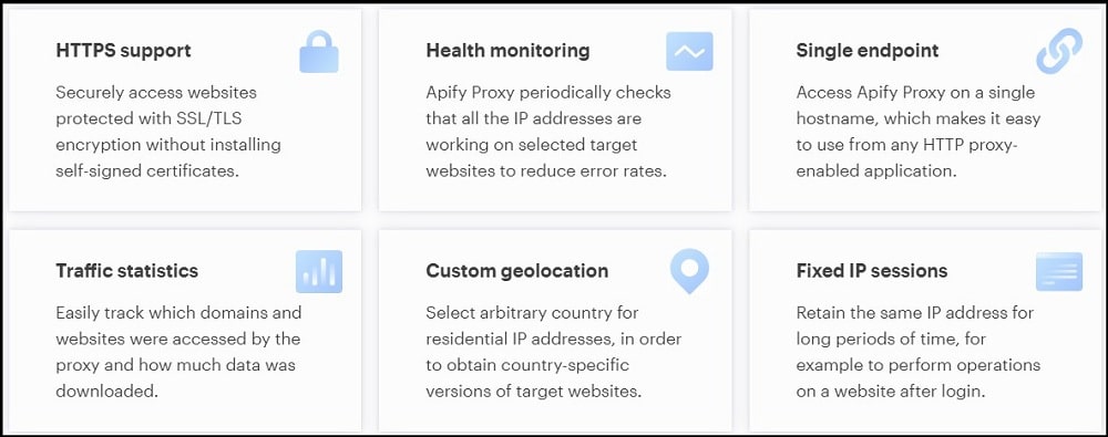 Features of Apify Proxies