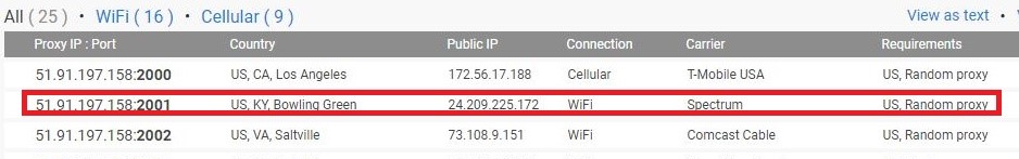 ProxyLTE ISP Testing