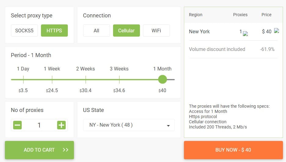 ProxyLTE Pricing and Features