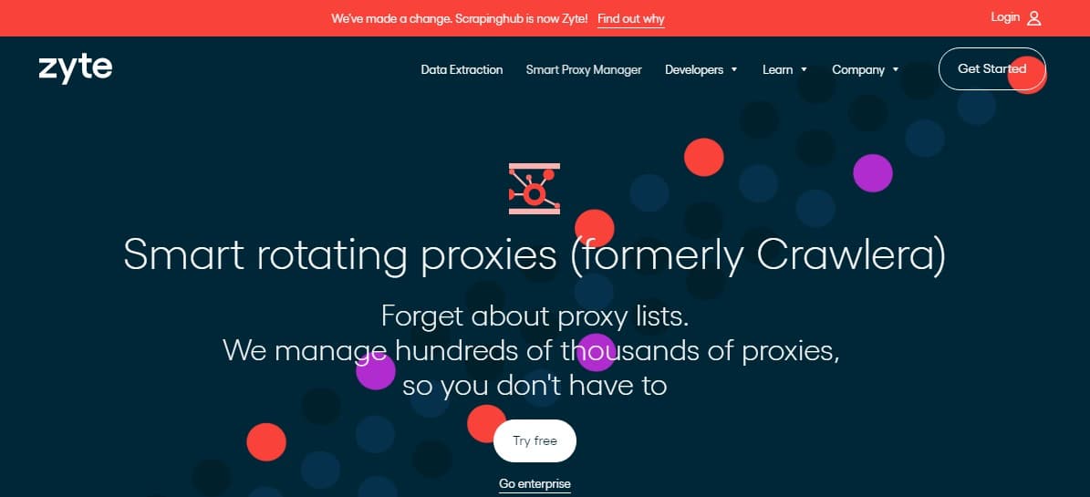 Zyte homepage