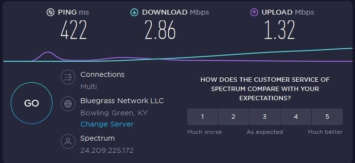 ping and upload speed proxyLTE