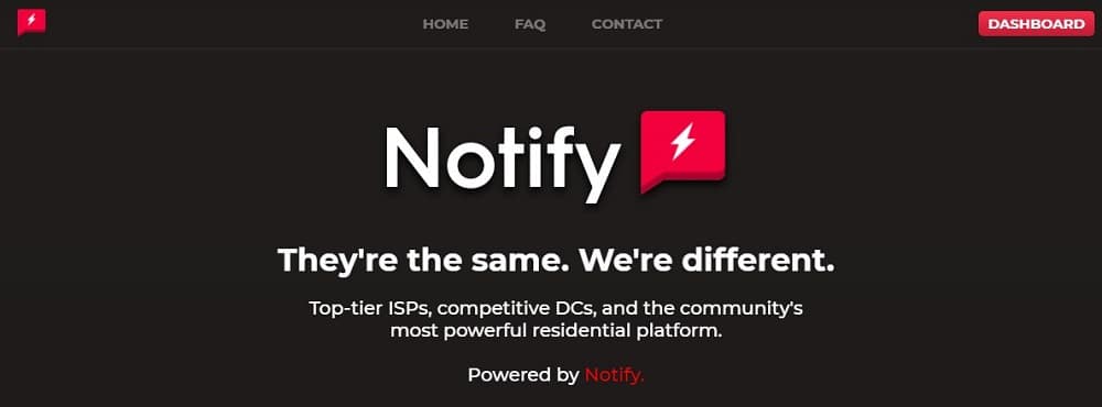 Nitify Proxies Homepage