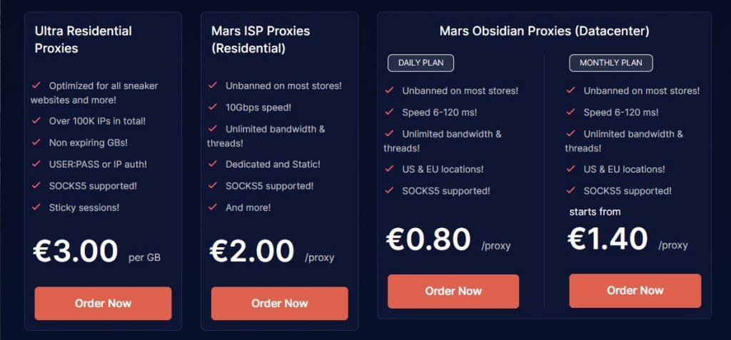 Marsproxies Payment Options