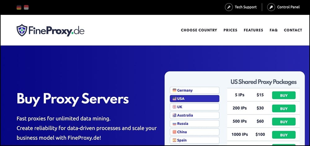 Fineproxy.de Overview