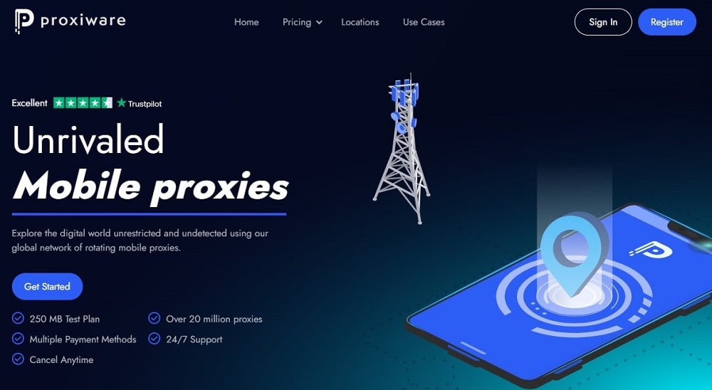 Proxiware on Rotating Mobile Proxies