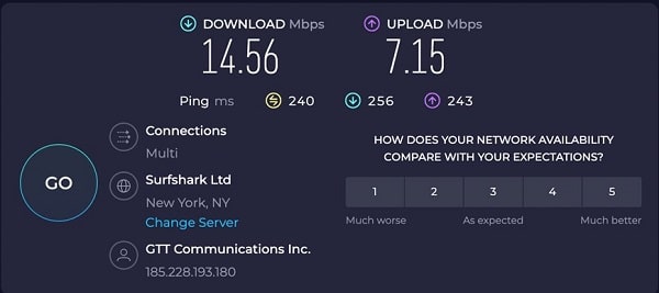 Proxy IPv4 Speed Test Result