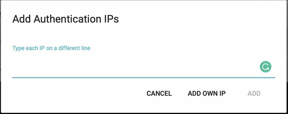 Add Authentication IPs of Anonymous Proxies