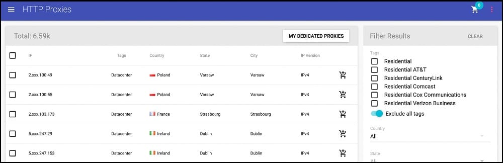 HTTP Proxies List