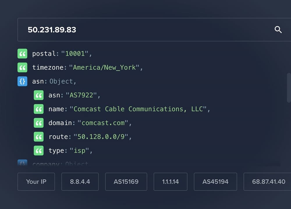 匿名代理的 ISP 和地理位置测试