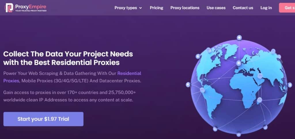 ProxyEmpire homepage